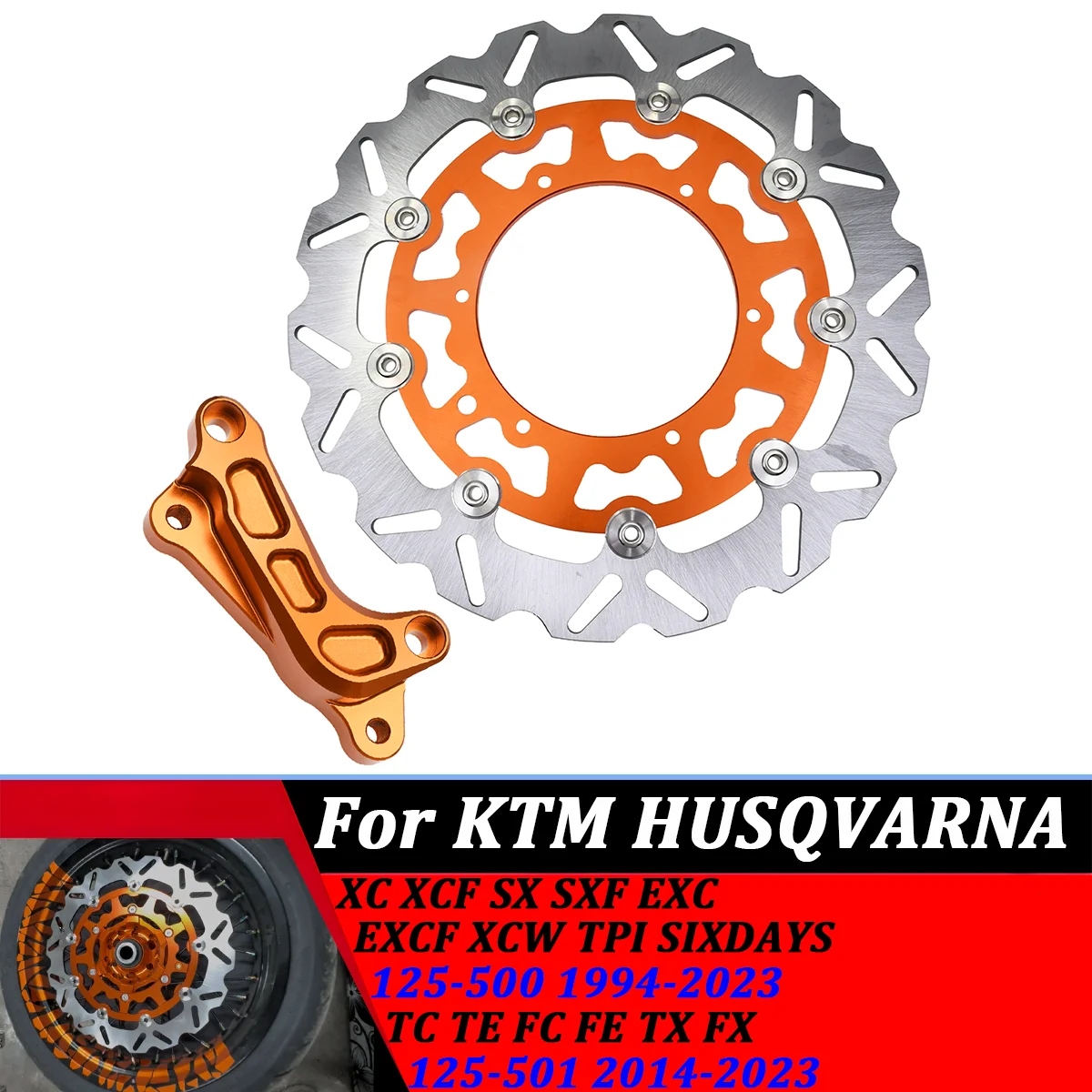 

Motorcycle 320MM Front Brake Disc Rotors Brake Caliper Adaptor Bracket For XCW SX SXF KTM XC XCF EXC EXCF Six Days 125-500