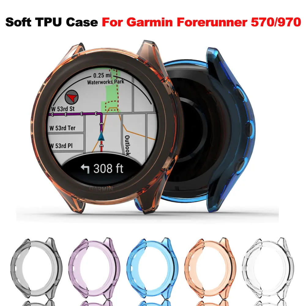 Soft TPU Case For Garmin Forerunner 570/970 Enduro Hollow Shell Coverage Soft Watch Decoration For Garmin Forerunner 570/970