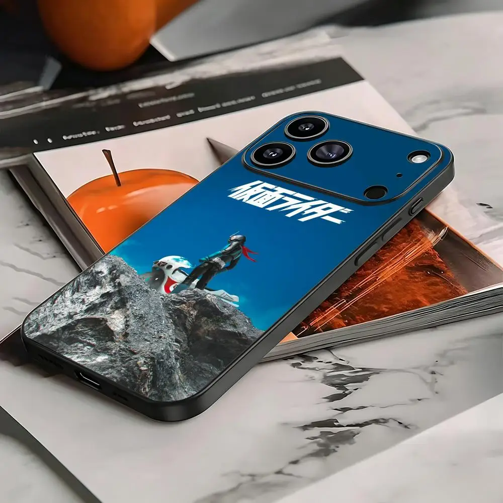 Модный чехол для телефона Kamen Rider для iPhone 17 16 15 14 13 12 X XR XS 8 Plus Mini Pro Max, мягкий черный противоударный чехол