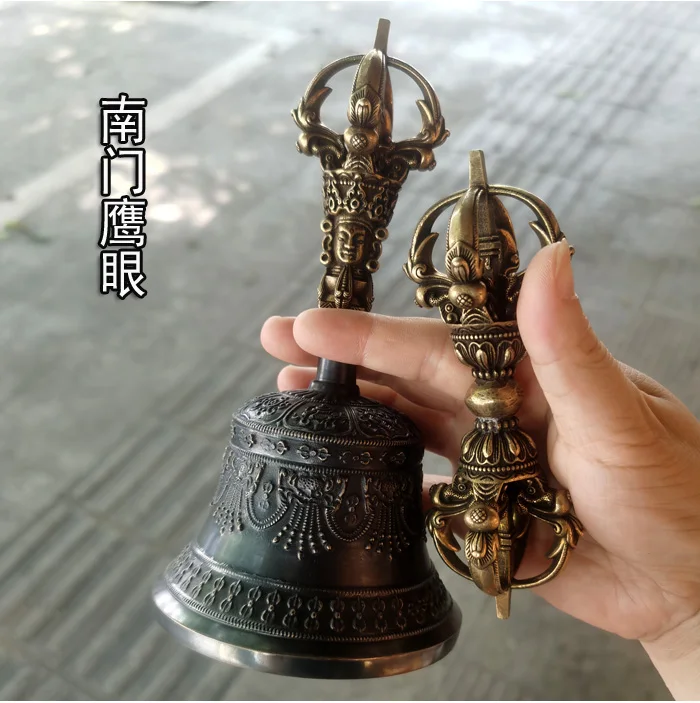 Nepal imported high-quality pure copper diamond bell, five-strand diamond bell pestle, hand rattle, crisp, melodious and clean