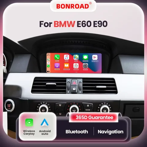 BONROAD CarPlay Screen Radio Android Auto Multimedia Player For BMW 5/3 Serie E60/E61/E62/E63/E90/E91/E92/E93/M3 CCC Mask CIC with Mirrorlink GSP Naviagtion Reverse Function