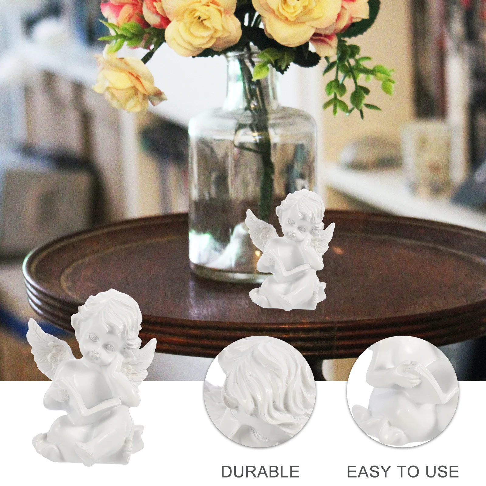 

Resin Angel Shaped Desktop Decoration Premium White Material Office Home Ornament Creative Crafts Desktop Decoration