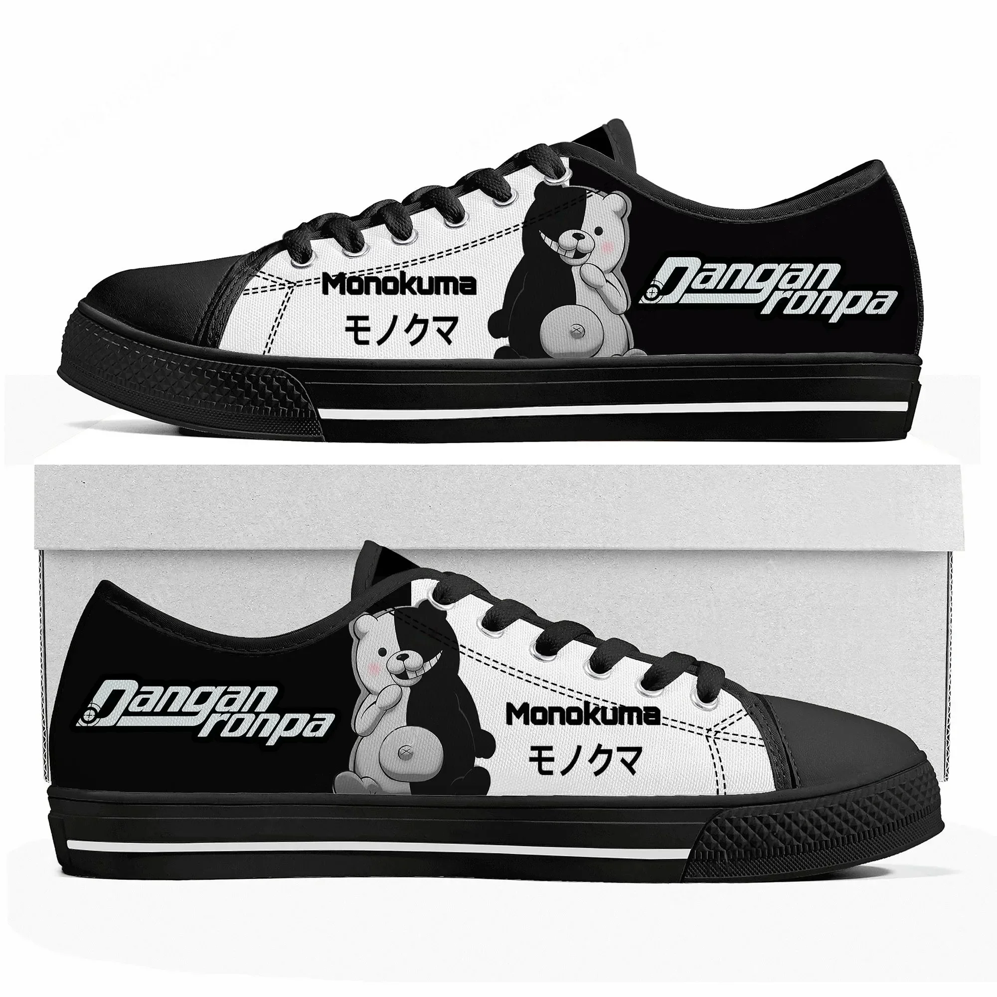 

Cartoon Game Danganronpa Monokuma Low Top Sneakers Womens Mens Teenager Shoes Casual Tailor Made Canvas Sneaker