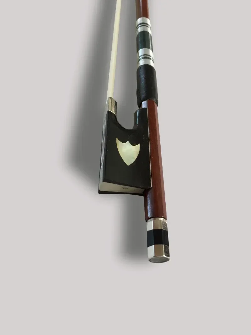 Arco de violín de grado, biblioteca de cola de ébano, madera brasileña tiene buena elasticidad, arco de violín de cola de caballo natural