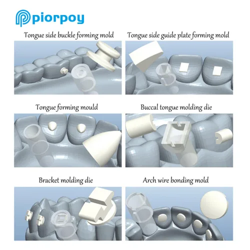 Imagen 2 del producto PIORPOY, 1 caja, Kit de inicio de molde Dental, MINI accesorios de ortodoncia, soporte de molde de inyección, botón Lingual, domador de lengua, odontología