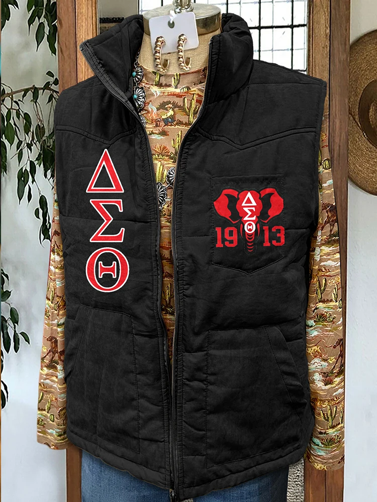 Delta Sigma Theta Sorority Print Vest