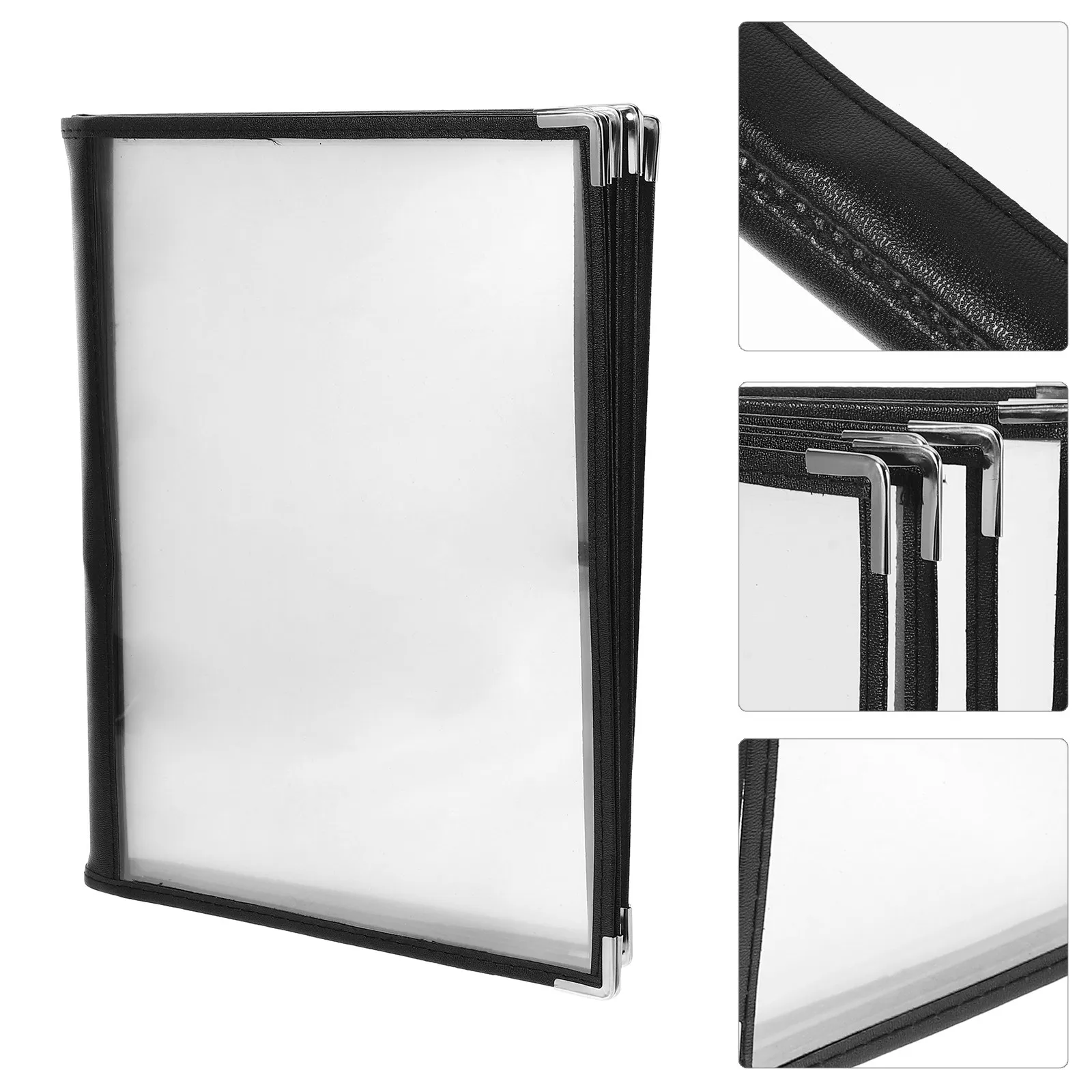 

Transparent PVC Menu Covers for Restaurant Multi Page Clear Menu Holder Easy Insert Design Suitable for Hotel Cafe Tea