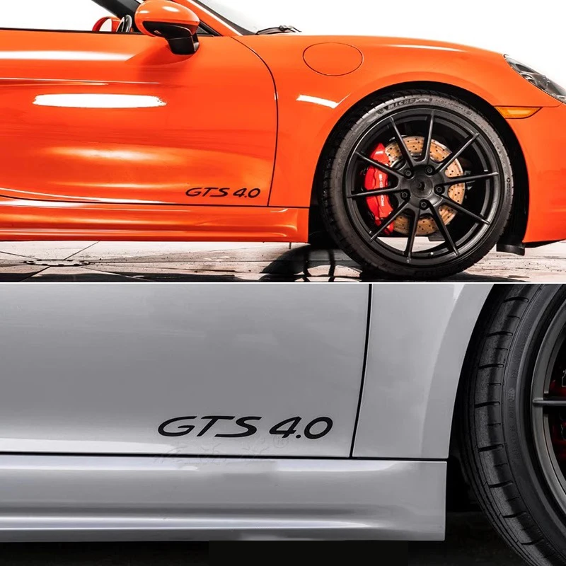 2PCS For Porsche Panamera Carrera Macan Boxster Cayman Cayenne 911 718 Car Styling GTS Body Emblem Badge Sticker Modification