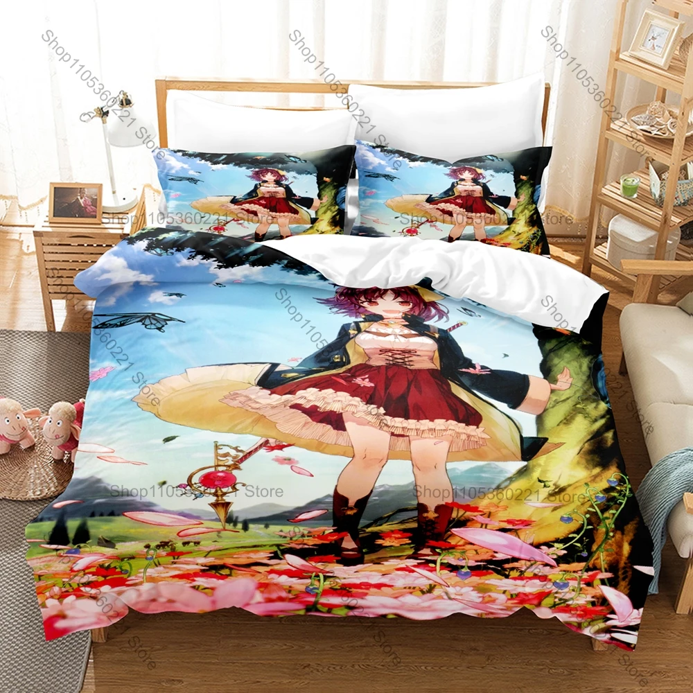 Atelier Sophie The Alchemist of the Mysterious Book Duvet Cover + 2 Pillowcases Alchemy Game Polyester Gamer Bedroom Decor