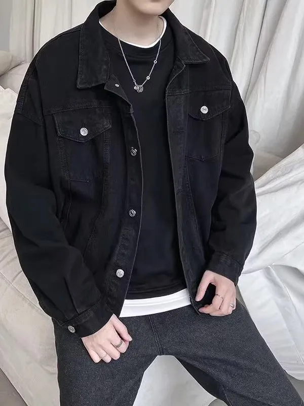 Bla ample hommes Denim Jaet automne saison coréenne Sle rétro polyvalent BF vêtements de travail Jaet étudiant à la mode marque haut décontracté