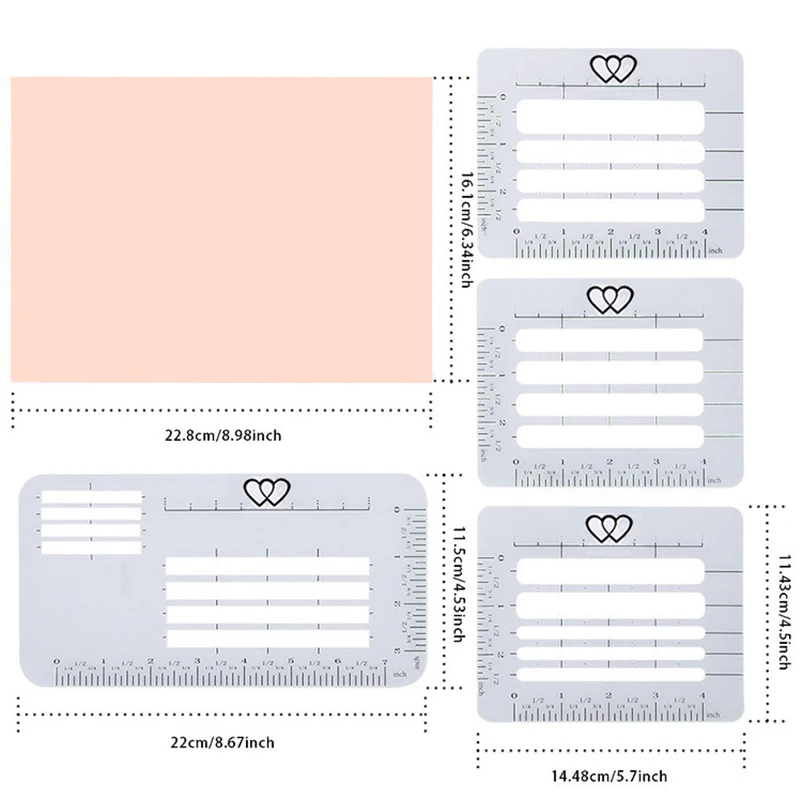 

4pcs Letter Envelope Addressing Stencil Templates Ruler Guide Fits All Envelopes Great for Sending Thank You Cards & More