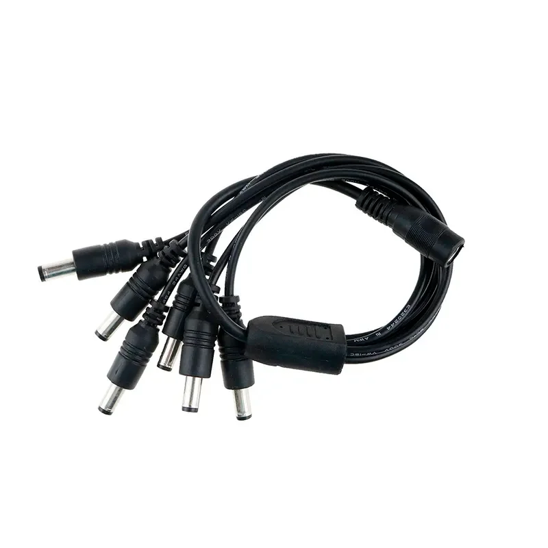 แจ็คไฟ DC 5.5x2.1mm DC สายไฟ1ตัวเมียไปยัง2,3อะแดปเตอร์แยกปลั๊กตัวผู้6,8 4,5สำหรับกล้องวงจรปิดและแถบไฟ LED