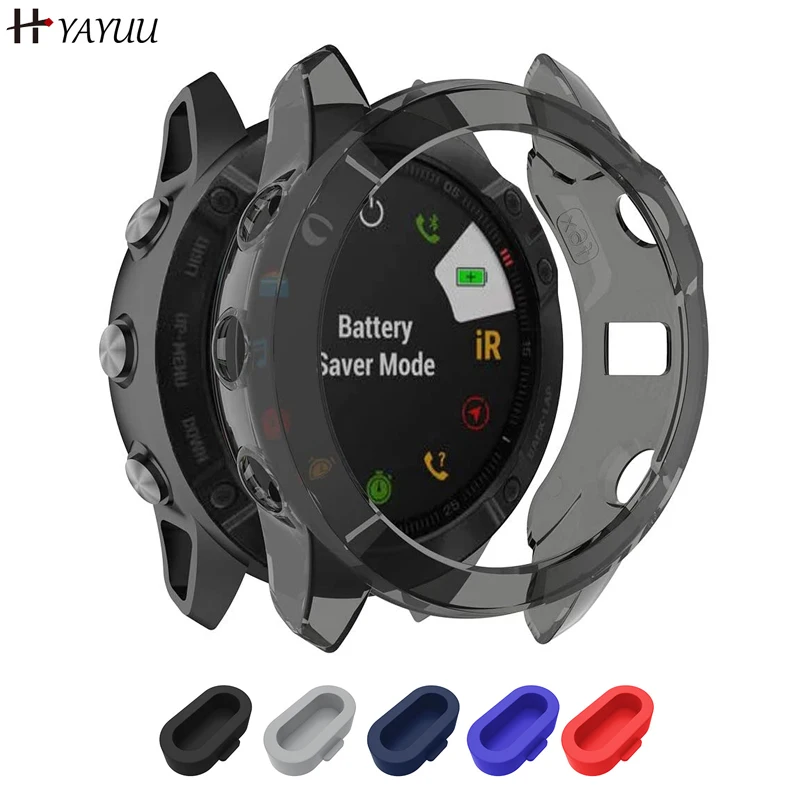 YAYUU skrzynki pokrywa dla Garmin Fenix 6 6S 6X szafirowy ochraniacz na drążek skrzyni biegów etui ochronne z TPU rama dla 6 Pro 6S Pro 6X Pro