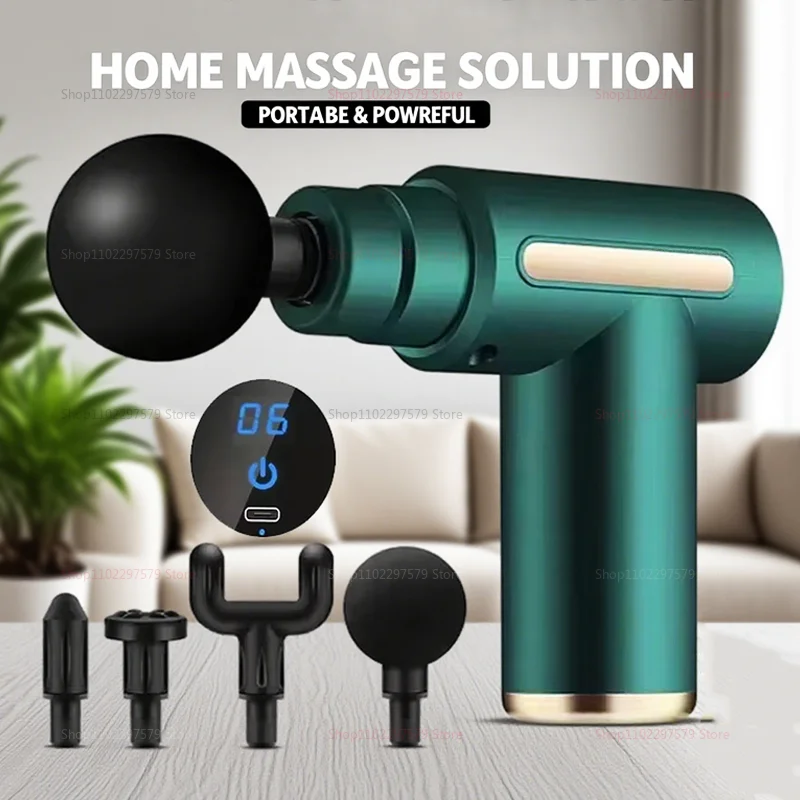 Elektrische Percussion-Massagepistole, tiefes Gewebe, Muskelentspanner, Faszienkörper, Nacken, Rückenschmerzen, Linderung, Fitness-Erholungswerkzeug für die Schulter