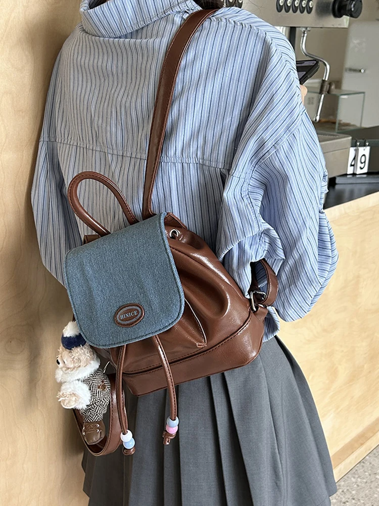 

2025 New Retro Cute Cowboy Backpack Student Versatile Backpack Handbag Business Women's Casual Fashion Daily Commuter Bag