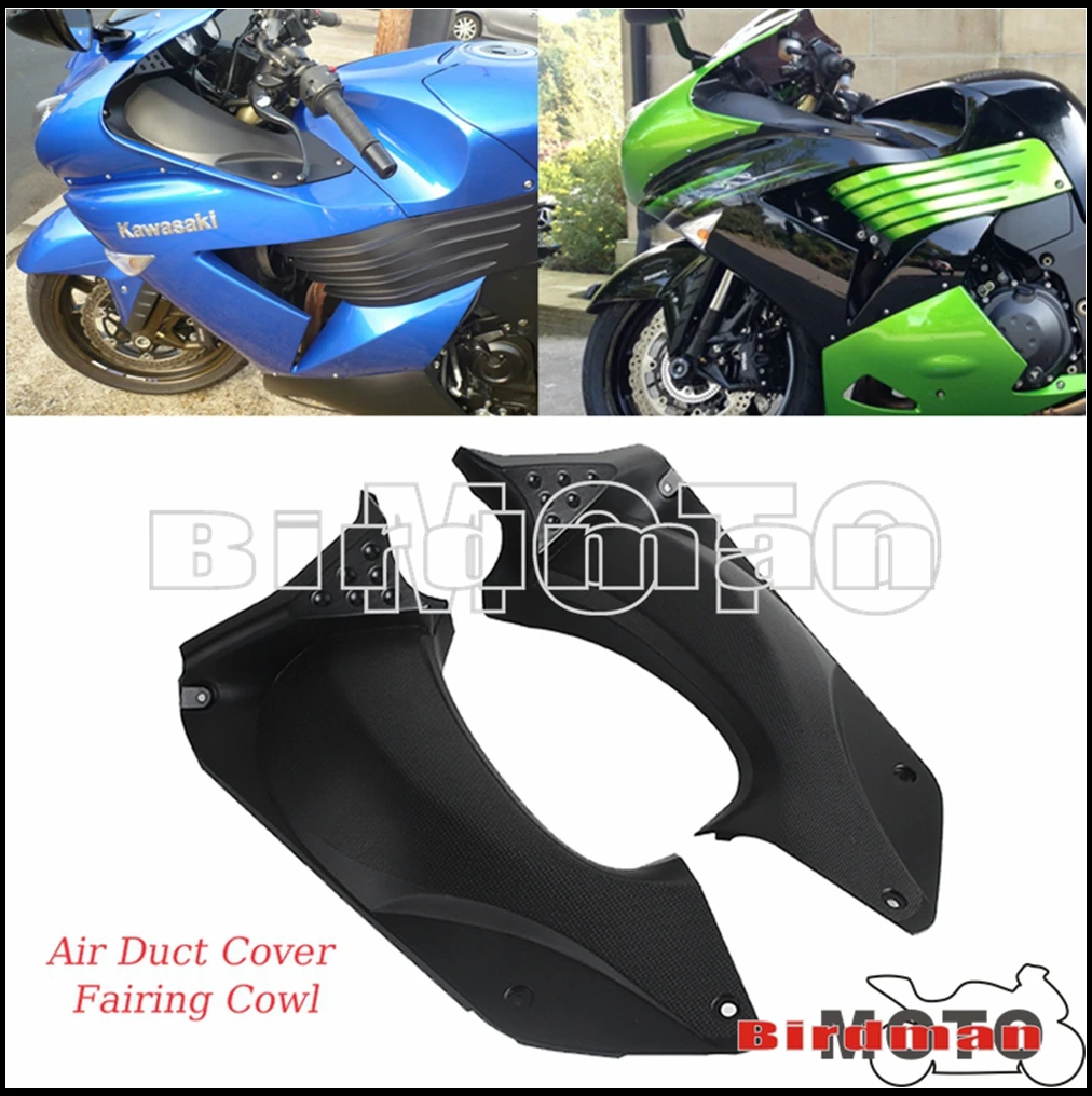 For Kawasaki ZX-14 ZZR1400 2006-2011 Motocycle Air Duct Cover Upper Front Dash Cover Fairing Nose Cowl Replacement ZZR 1400