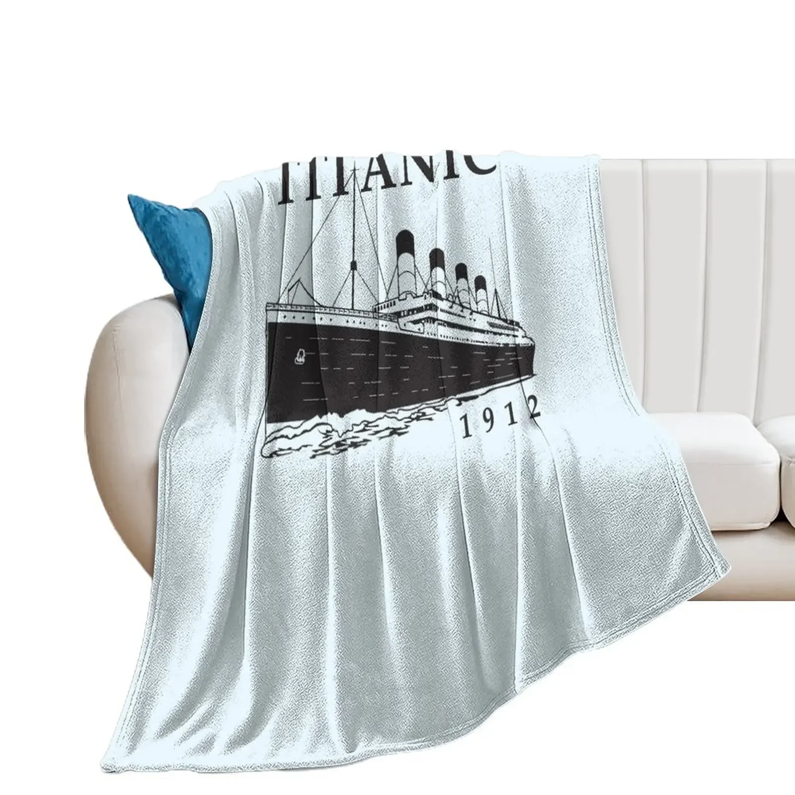 Titanic Queen of the Ocean Vintage Cruise Sinking Ship Atlantic Voyage Throw Blanket Softest Multi-Purpose wednesday Blankets