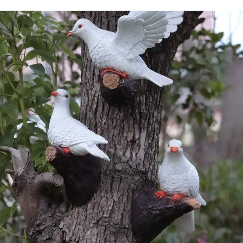 model Resin simulation ornaments Decorative pendants tree in parks and gardens outdoor bird White Home Decoration