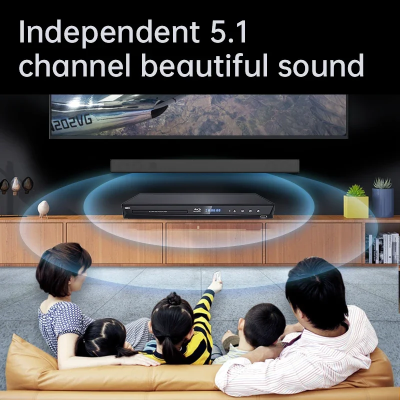 GIEC G3005 Blu ray Player DVD VCD BD Player 3D DTS Portable 5.1 Channel Supports Decoding 1080P HD Full Area Free