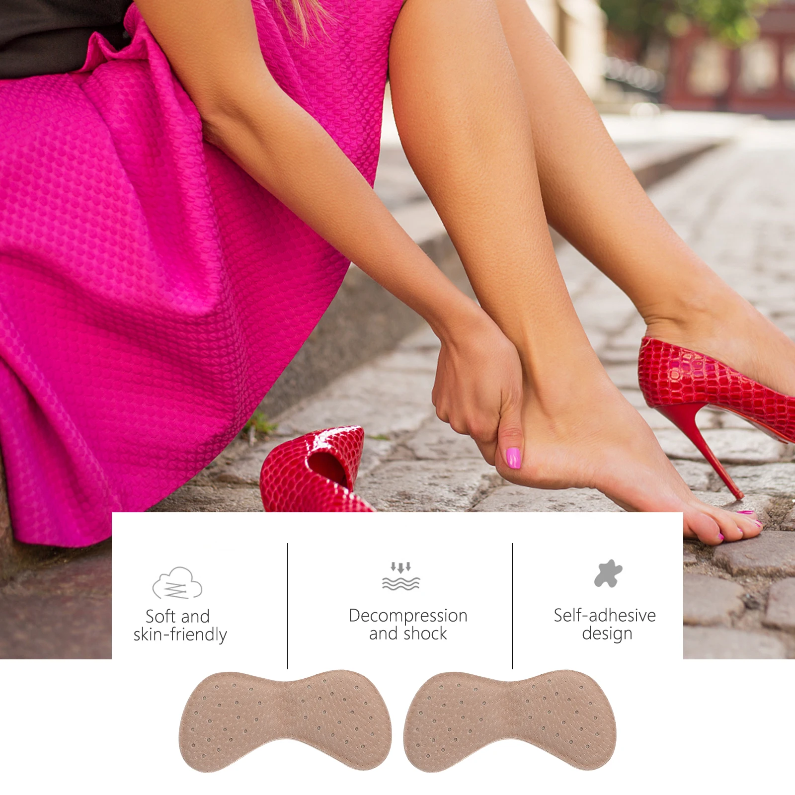

6pcs Anti-wear Stickers Pig Foam Adhesive Heel Protector Patches for High Heels Sports Shoes Foot Care Tools Toe Tapes