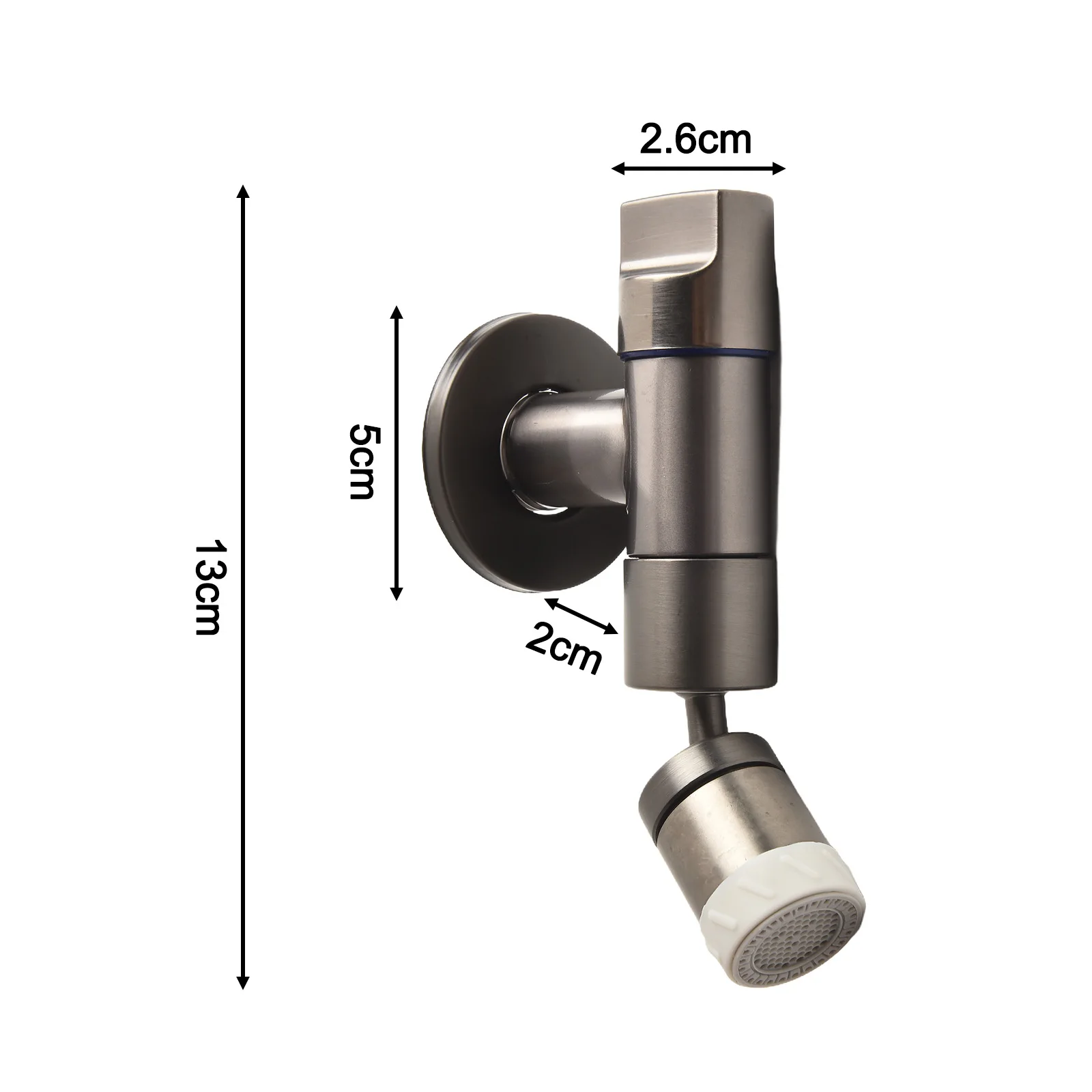 Bathroom Sink Faucet 2-Modes Degree Rotate Corrosion-resistant Silver/Black/Gray 13*2.6*5*2cm High Quality