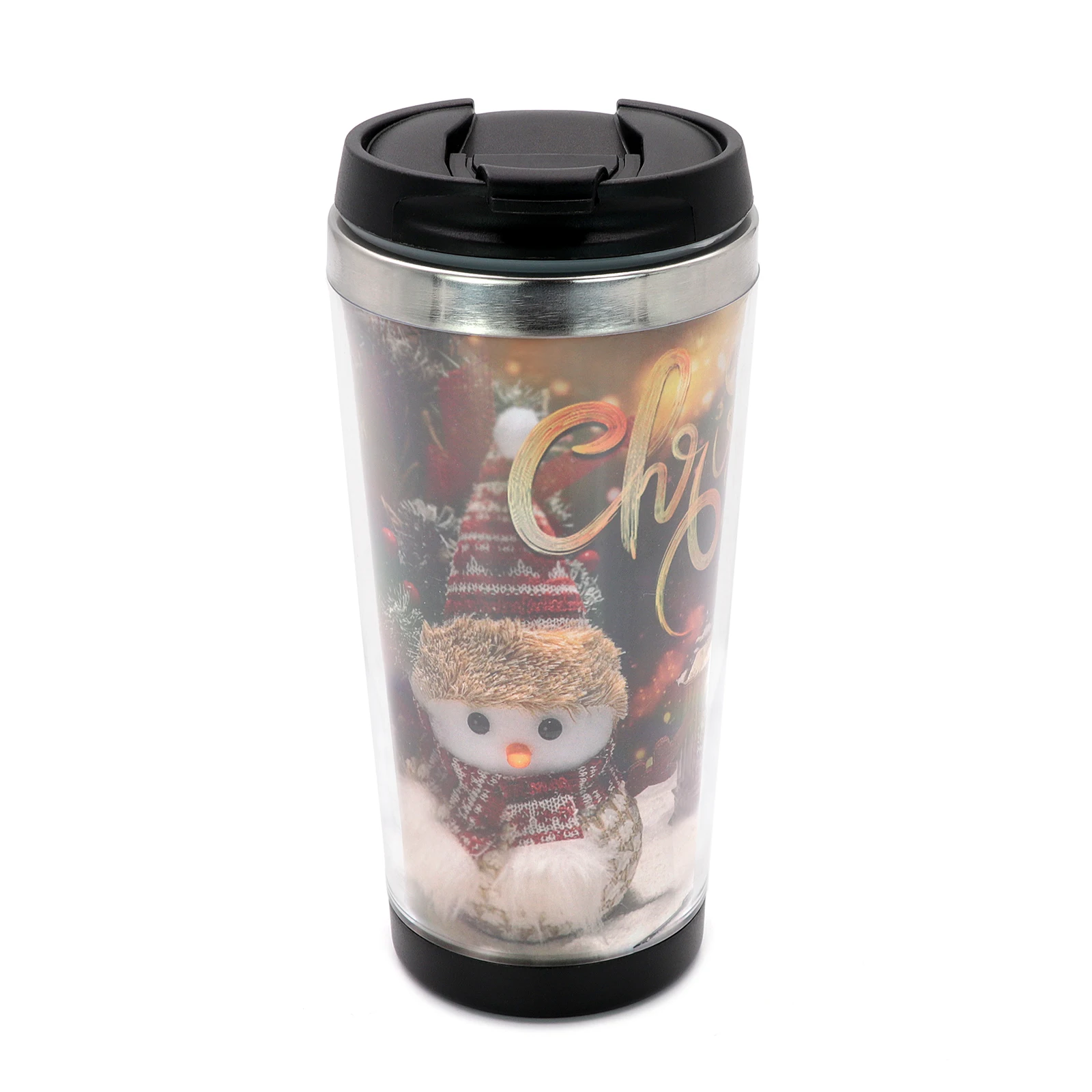 CUESOUL 450ml Stainless Steel Vacuum-Insulated Tumbler Cup with Lid-Christmas