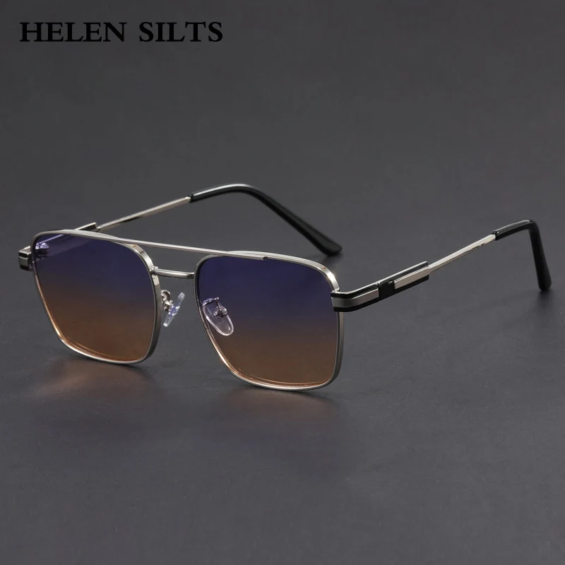 ファッションスクエアメタルサングラス女性ファッションヴィンテージトレンドサングラス男性パンク高級ブランドデザイナーサングラス UV400