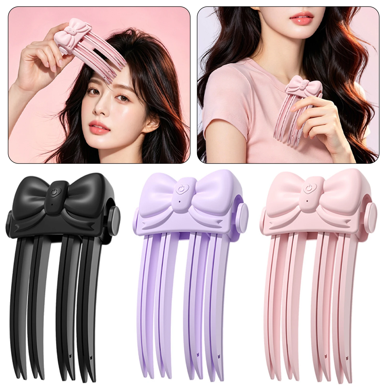 Wireless Heated Volumizing Root Lift Clip,Electric Volumizing Hair Clips 2 Temps Levels Fringe Clips Portable Hair Styling Tools