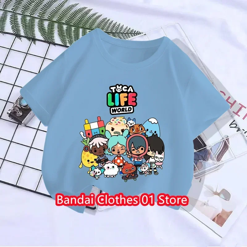 Hot Game Toca Life World Print Cartoon Kids T-shirt Cute Funny Girls Clothes Baby Boys T shirt Summer Children Tops