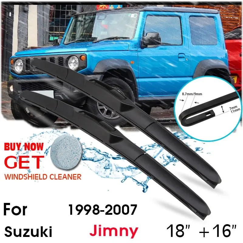 Car Wiper Blade Front Window Windshield Rubber Silicon Refill Wipers For Suzuki Jimny 1998-2007 LHD/RHD 18