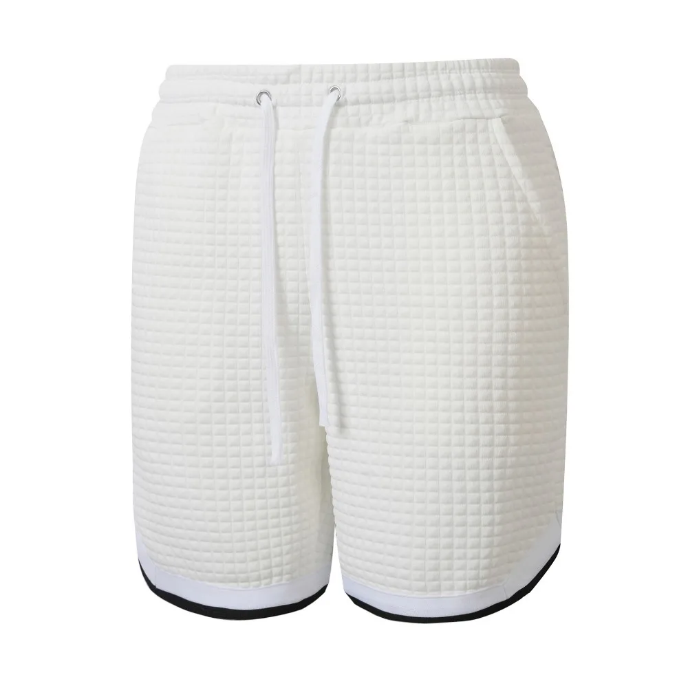 

Мужские повседневные шорты в клетку, летние однотонные спортивные бриджи, удобные свободные прямые шорты до колена