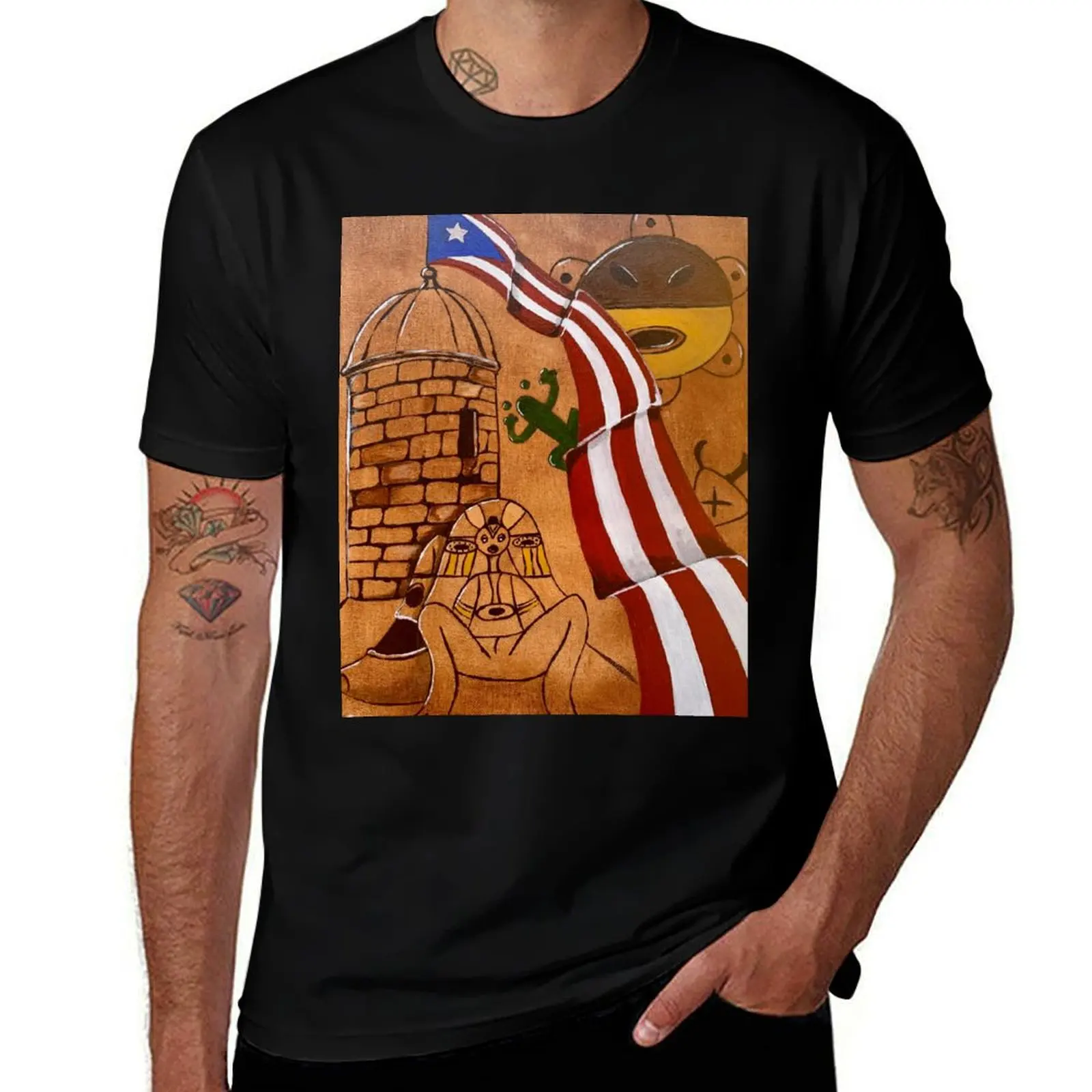 

Boriken Art | Puerto Rico Art | Taino Art T-Shirt Active Wear Sports T-Shirt for Men