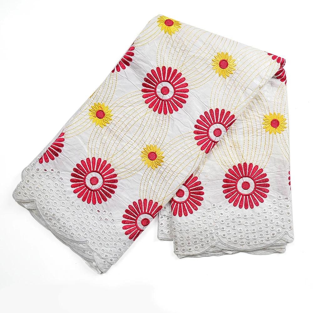 

2026 New Bazin Fabric with Hollow Design And Contrast Embroidery Pattern 5 Yards per Piece