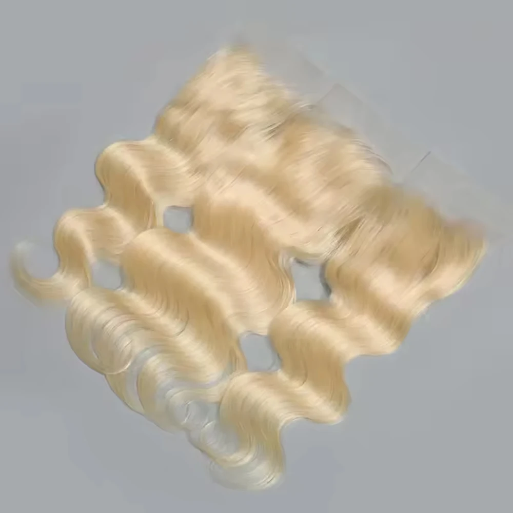 613 Блондинка Объемная волна 13X4 Кружева Фронтальная предварительно выщипанная 8-20 дюймов Парик из 100% человеческих волос Объемная волна Кружевная застежка 150% Плотность для женщин