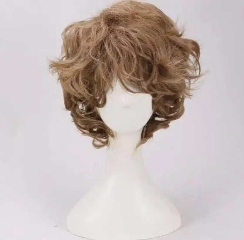 Cosplay Wig  Men Short Brown Synthetic Natural Full Wigs