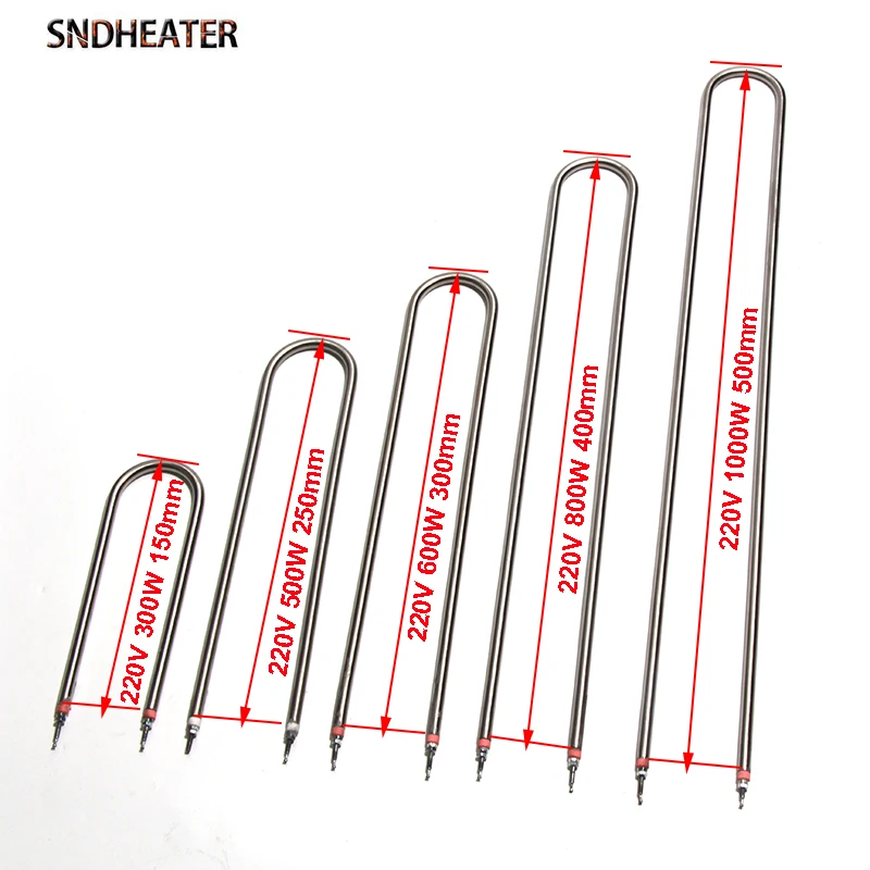 عنصر تسخين من نوع SNDHEATER U ، فرن كهربائي أنبوبي مستقيم ، شمع ، شمع ، شمع ، شمع ، شمع من الفولاذ المقاوم للصدأ ، شمع