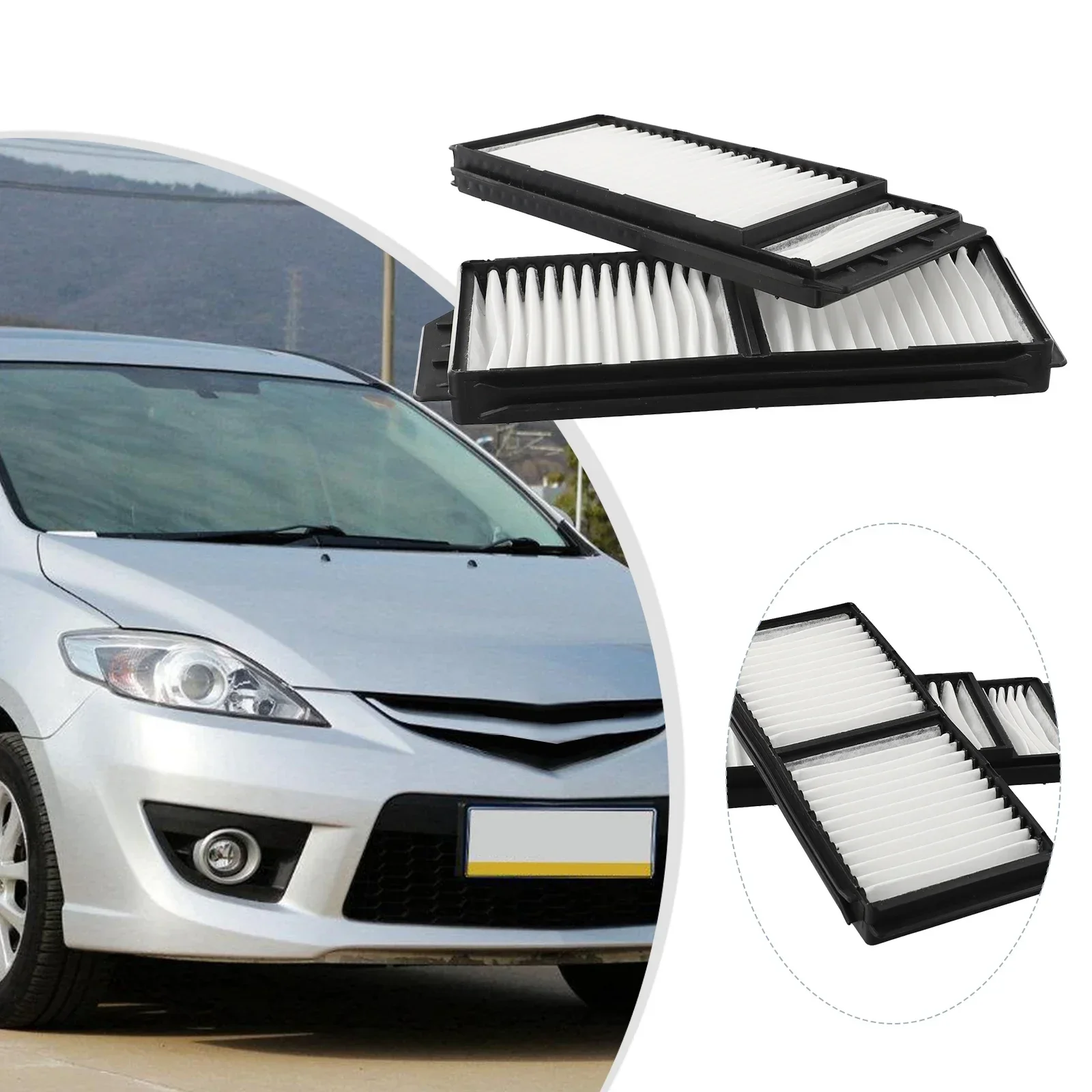 Portable Practical Cabin Air Filters Accessories For Mazda 3 2004-2009 5 2006-2010 Spare White 236x96x22mm Auto