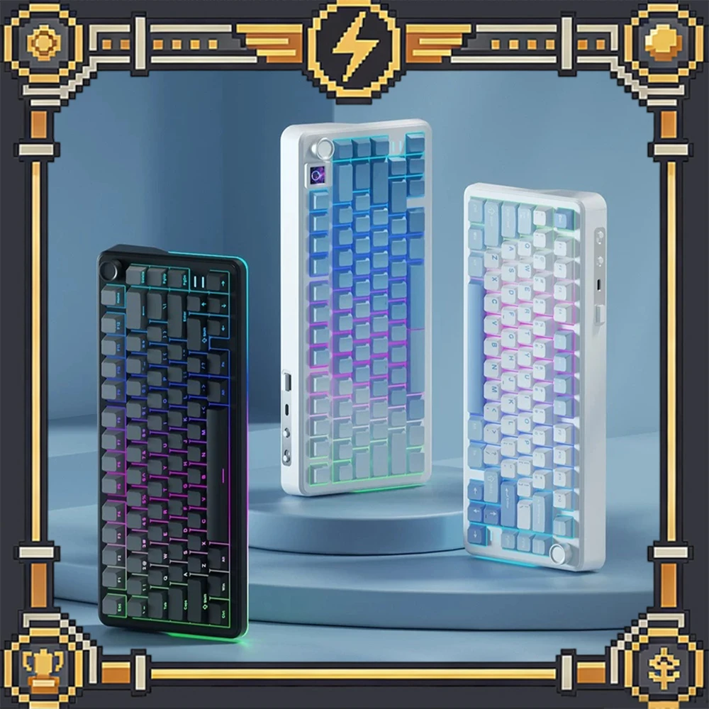 WEIKAV WK75 Wireless Keyboard GASKET Five-Layer Silencing Structure Gaming Keyboard Three-mode Connection Full Key Hot Plug Gift