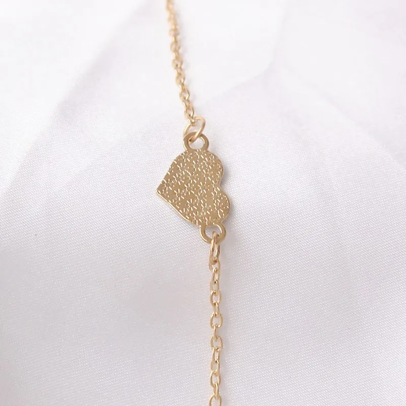 Sweet Enamel Red Heart Pendants Bracelets for Girls Gold Color Short Chain Anklets Korean Fashion Lovely Hand Accessories