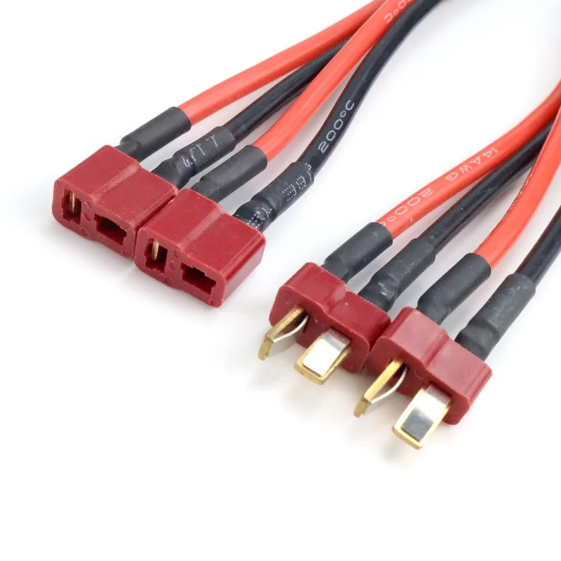 Spina a T Connettore batteria parallelo Cavo maschio/femmina Doppia prolunga Y Splitter per motore batteria RC Cavo in silicone 14AWG