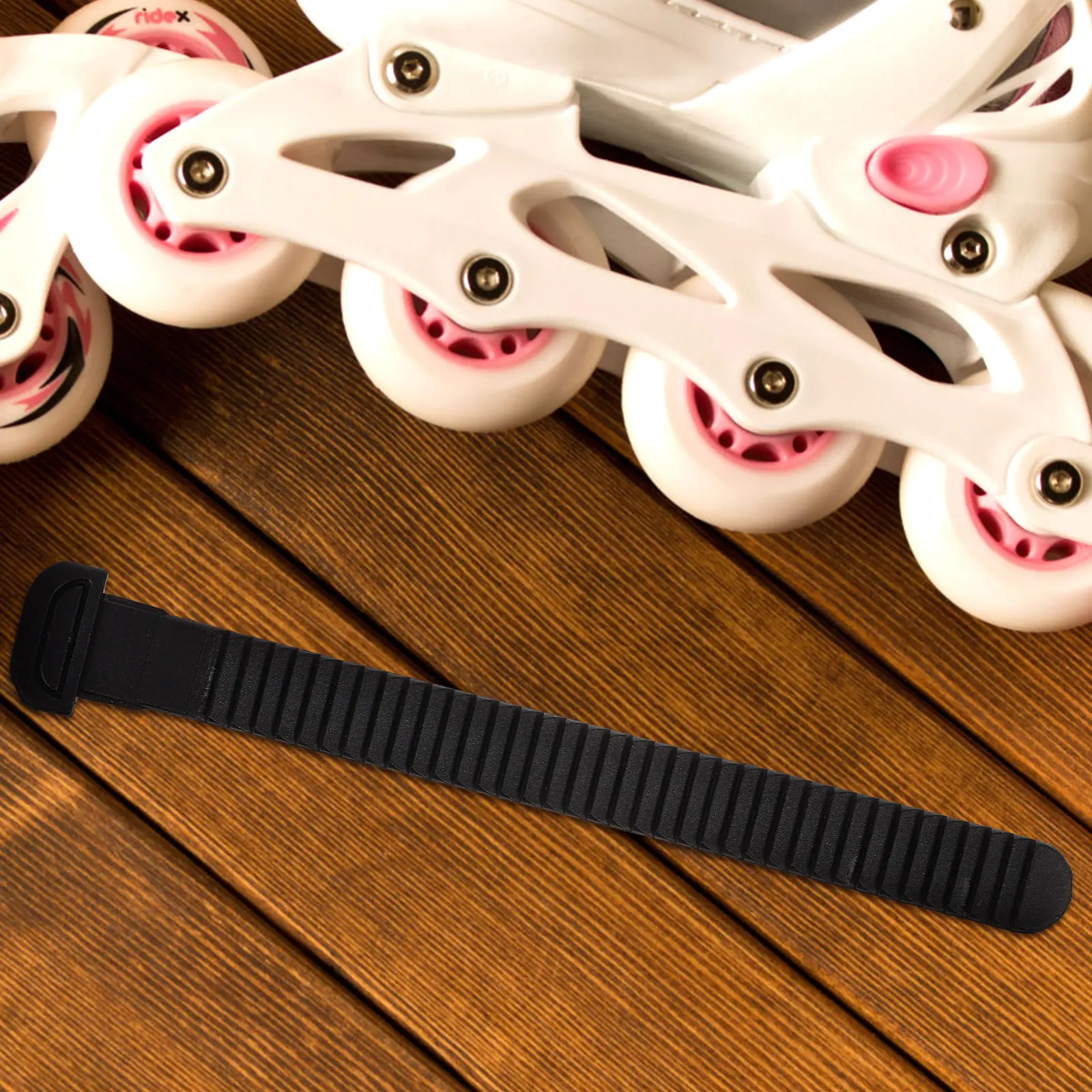 

Универсальный сменный ремешок-пряжка для роликовых коньков, высококачественный ПВХ-фиксатор для обуви для катания, надежный и безопасный.