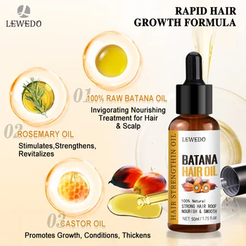 Lewedo Naturals Batana Oil Fast Hair Growth for Men Women Pure Batana Oil Nourish Shiny Hair Healthy Hair Care Anti Hair Loss 3