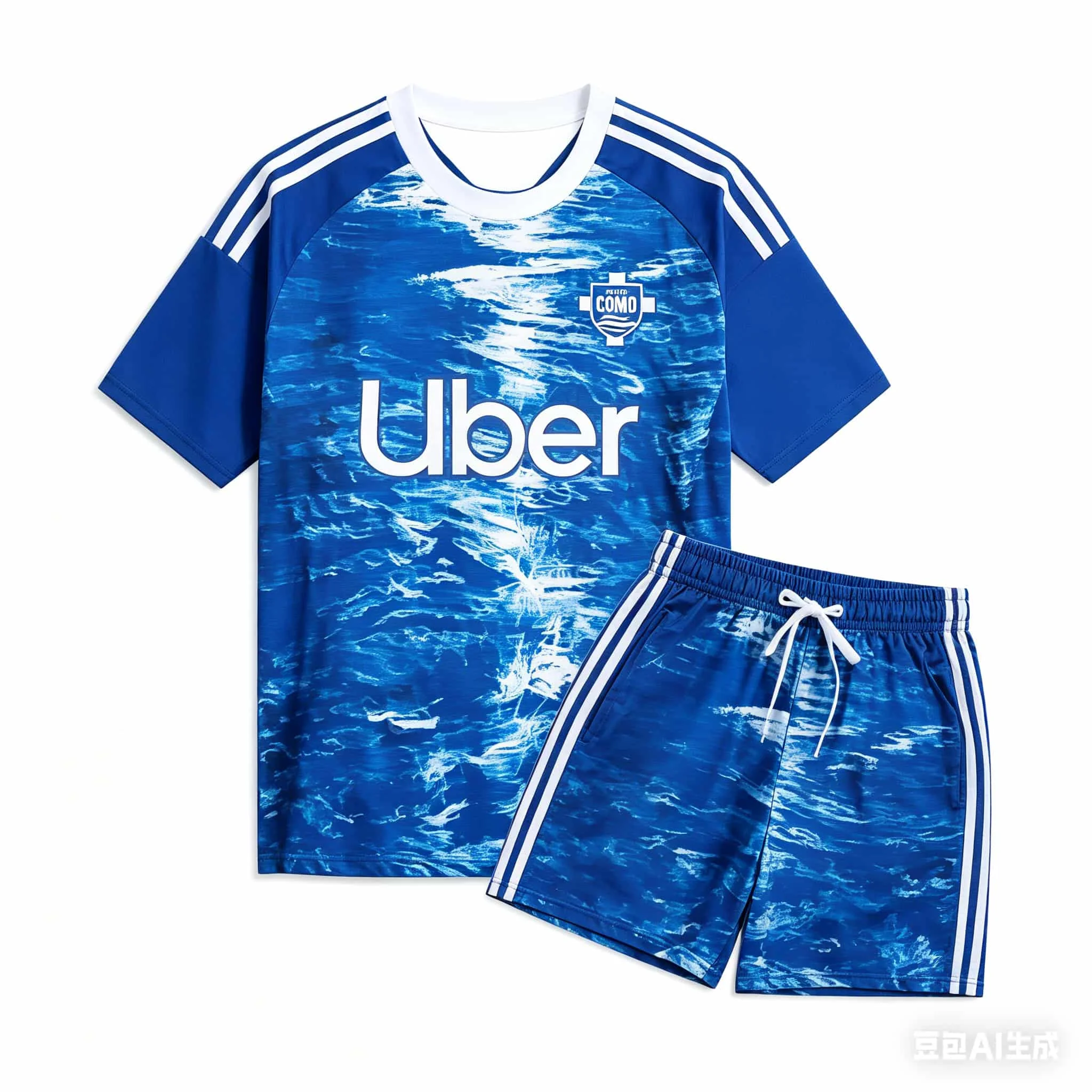 

25-26 Como 1907 Home and Away Football Jerseys Set, Sports Casual Breathable Quick-Drying T-Shirts Set Suitable for Men Tops