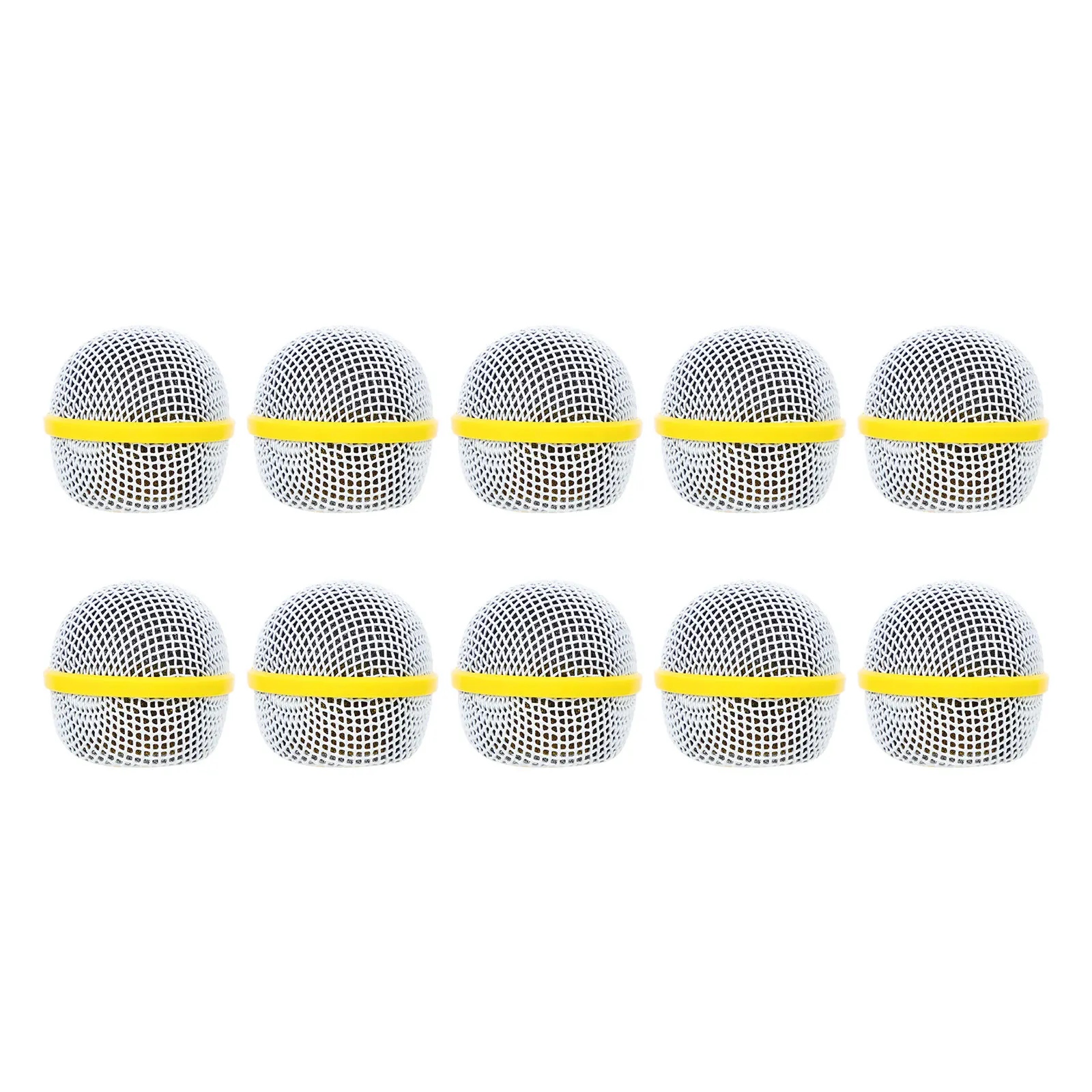 

10Pcs Microphone Metal Ball Head Replacement Durable Replacement Mic Grille with Inner Foam Filter for Wireless Mic Parts