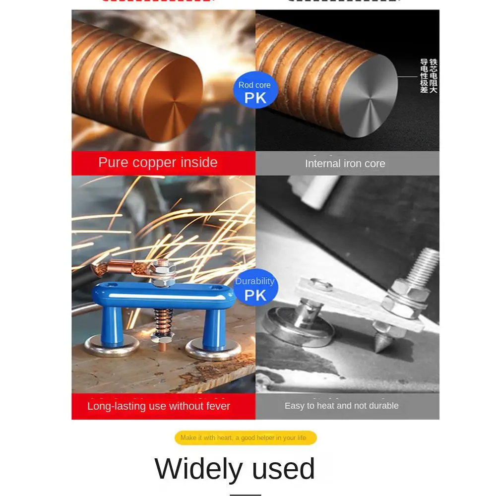 Single/Double Support Head Ground Clamp Welding Magnet Head Magnetic Support Clamp Holder Fixture Strong Welder