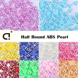 DUCRYSTAL 3-10mm mezzo tondo Flatback Glitter perle perle in resina per artigianato vestiti abiti accessori decorativi per abbigliamento