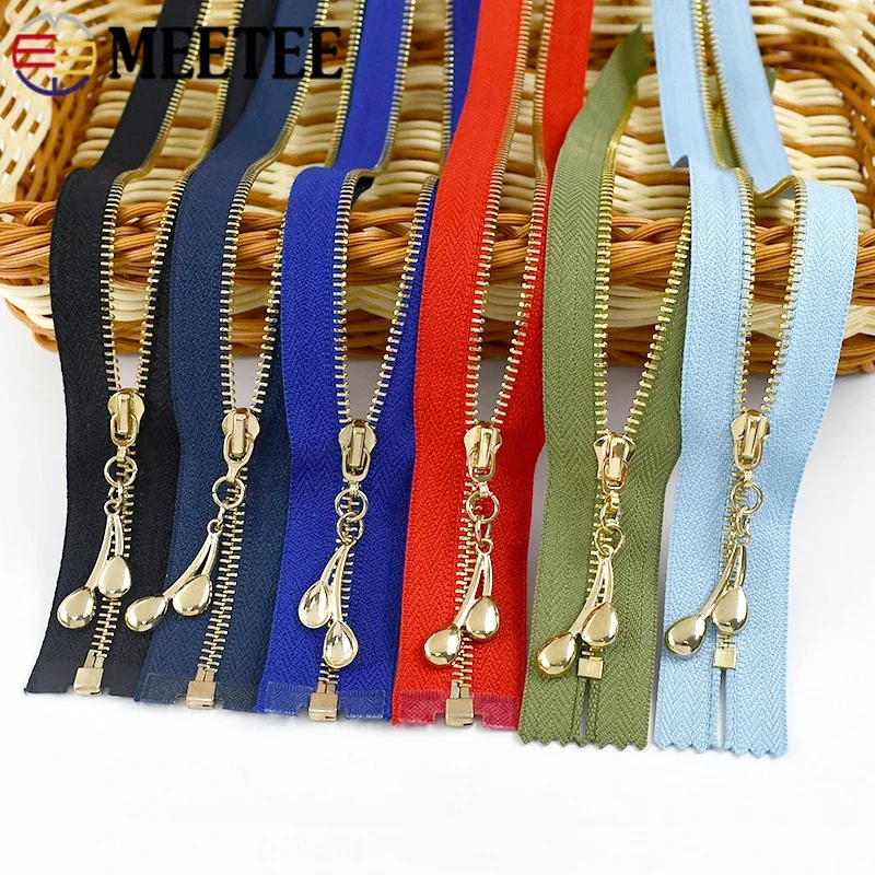 5Pcs 3# Metal Zipper Sewing Zippers 15-30cm Close-End 40-70cm Open-End Zips Bag Repair Decorative Zip Kits DIY Garment Accessory