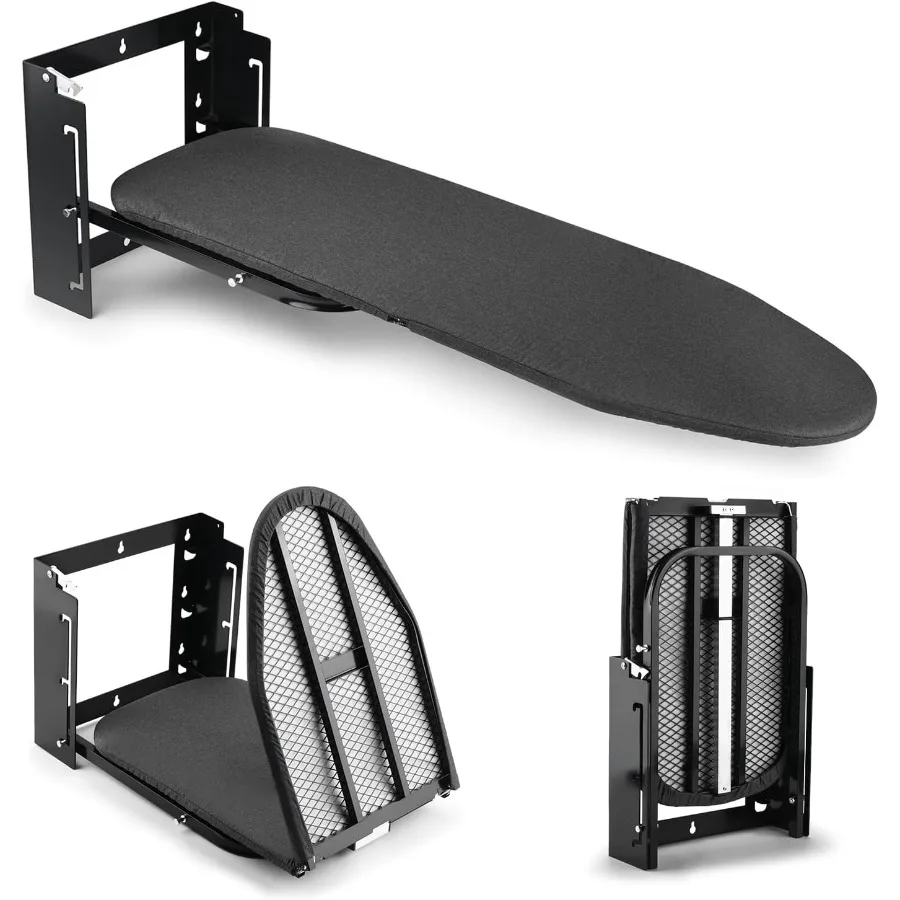 

Wall Mounted Ironing Board Height Adjustment, 36 x 12 Inch Fold Down Ironing Board Wall Mount Space-Saving Iron Board with Remov