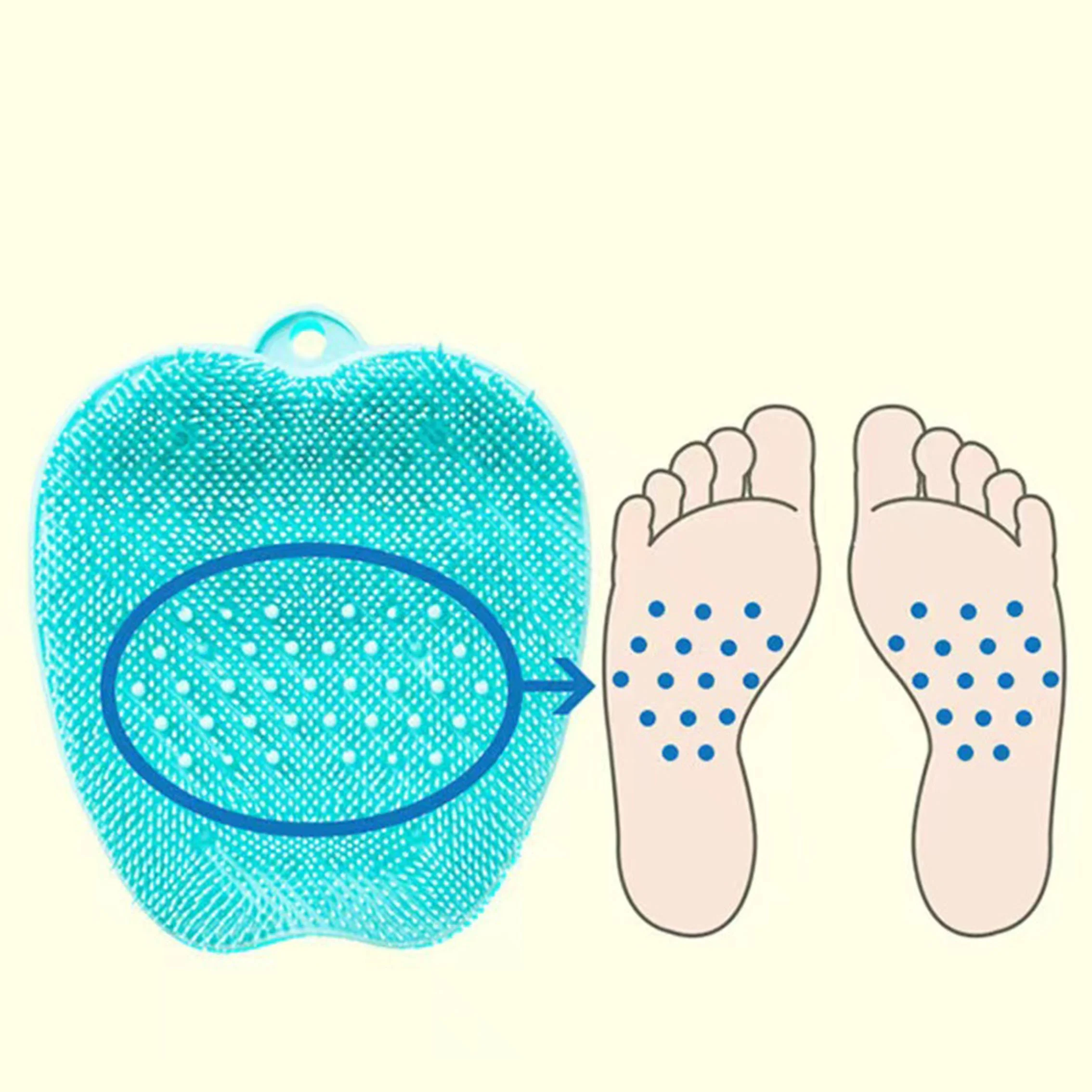 

Household Foot Scrubber Mat with Suction Cup - Non-Slip Silicone Foot Massager Pad for Shower, Foot Cleaning Brush, Sole Exfolia