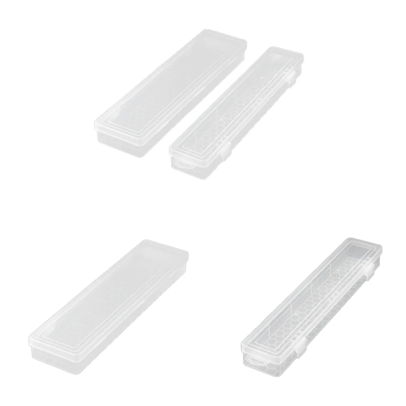 

2Pcs Finishing Box Electric Soldering Iron Storage Box Transparent Plastic Parts Box Hardware Tools Brush Chalk